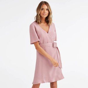 Vetta Tiered Wrap Dress - Pink